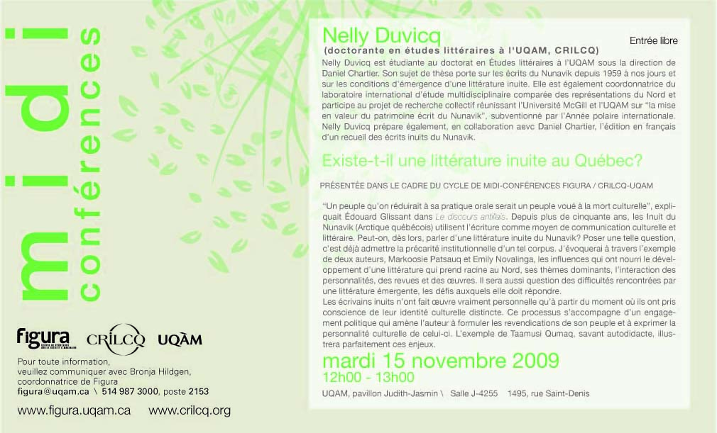 Affiche midi conference Duvicq